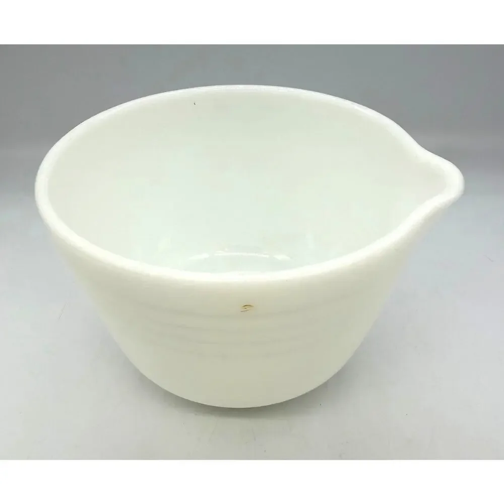 Vintage Pyrex Hamilton Beach White Milk Glass Ribbed Mixing Bowl 6.25
